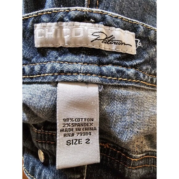 Chico's Platinum Capri Womens Blue Denim Capris Size 2 - Picture 5 of 8